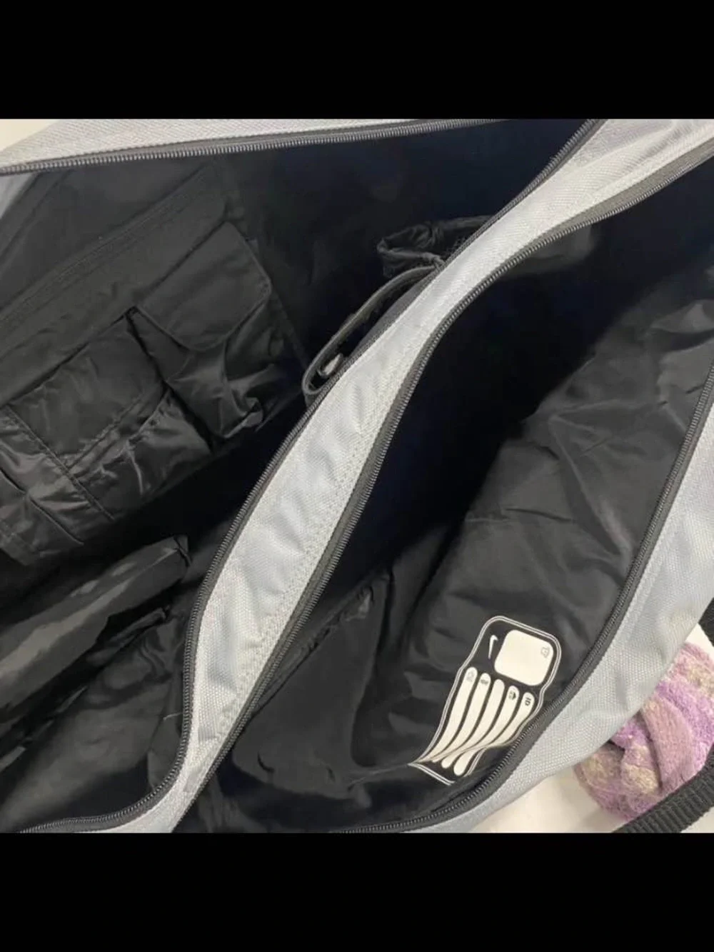 Nike Grey and Yellow Tennis Racket Bag